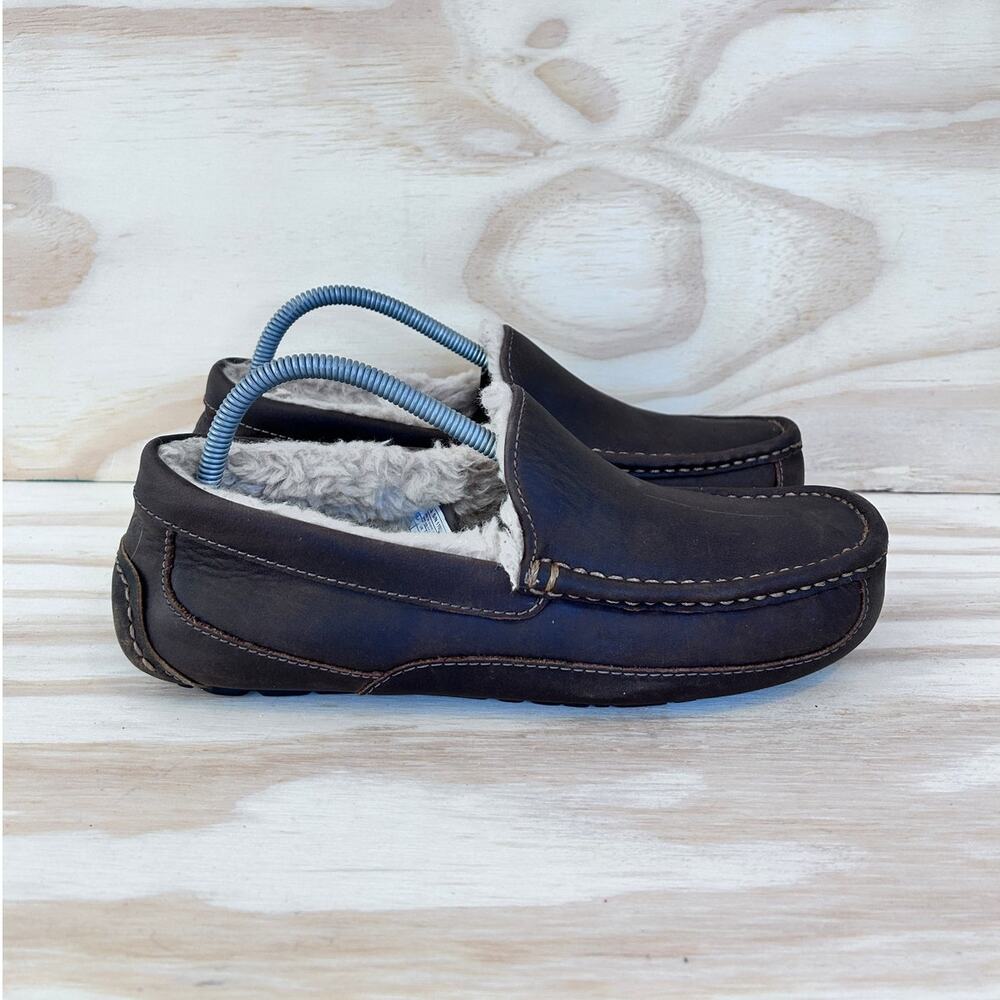 UGG Australia - Ascot - Moccasin Slipper - Brown - Men's - 9 - S/N 1103889